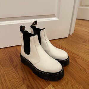 Dr. Martens 2976 Quad Chelsea White Platform Boots - Size 9 (EU 41)